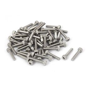 uxcell® M3x16mm Thread 304 Stainless Steel Hex Socket Head Cap Screw Bolt DIN912 55pcs