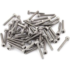 uxcell 50Pcs M2 X 14mm Stainless Steel Hex Socket Round Head Machine Screws Bolts