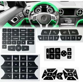 Car Interior Stickers Button Decals Fit for Mercedes Benz W172 W204 W212 W218 W207 GLK350 C Class CLS C218 SLK Steering Wheel AC Window Radio Number Door Air Conditioner Repair Sticker