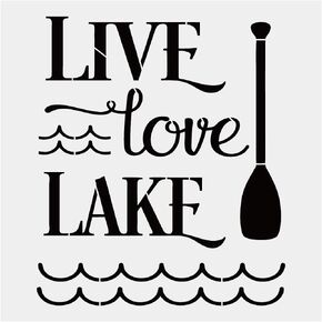 Life is Better at The Lake Alphabet Large Letter Stencil for Painting on Wood, Canvas, Walls, Floors, Fabrics and Furniture, Paint Wooden Signs, DIY Home Decor, Reusable Plastic Stencil(8.63" x 12")