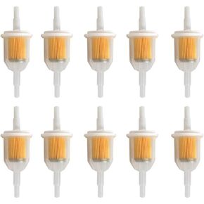 Gas Inline Fuel Filters with magnet for Kawasaki Kohler Briggs & Stratton John Deere 1/4 Inch x 5/16 Inch(10 pcs)