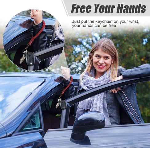 4 قطع سلسلة مفاتيح مكرامية معصم بوهو مصنوعة يدويًا سلسلة مفاتيح سوار منسوج مضفر معقود حلقة مفاتيح حامل معصم للنساء محفظة مفاتيح السيارة in Kuwait