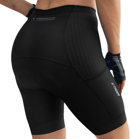 X-TIGER شورت الدراجة للسيدات مع جيوب بسحاب مبطن للمسافات الطويلة لسائقي الدراجات الجبلية وركوب الدراجات شورت UPF50+ in Kuwait