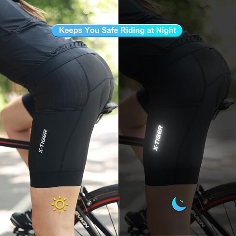 X-TIGER شورت الدراجة للسيدات مع جيوب بسحاب مبطن للمسافات الطويلة لسائقي الدراجات الجبلية وركوب الدراجات شورت UPF50+ in Kuwait