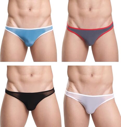 Men's Thongs Underwear T-Back See Through Mesh Bikini Underwear in Saudi Arabia