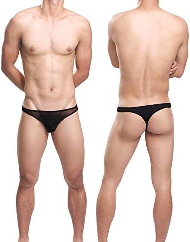 Men's Thongs Underwear T-Back See Through Mesh Bikini Underwear in Saudi Arabia