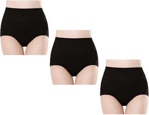 Plus Size High Waisted Cotton Panties for Women, Soft Full Coverage Briefs for Ladies, Breathable Underwear for Female in Saudi Arabia