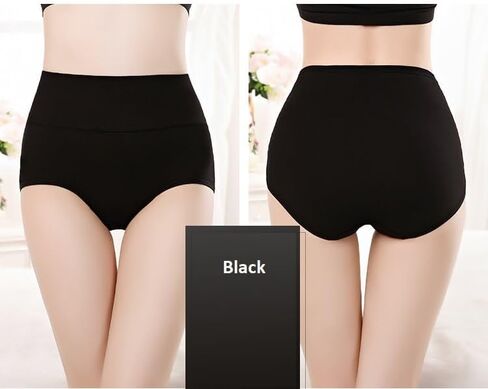 Plus Size High Waisted Cotton Panties for Women, Soft Full Coverage Briefs for Ladies, Breathable Underwear for Female in Saudi Arabia
