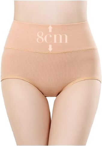 Plus Size High Waisted Cotton Panties for Women, Soft Full Coverage Briefs for Ladies, Breathable Underwear for Female in Saudi Arabia