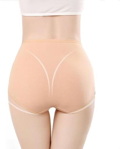 Plus Size High Waisted Cotton Panties for Women, Soft Full Coverage Briefs for Ladies, Breathable Underwear for Female in Saudi Arabia