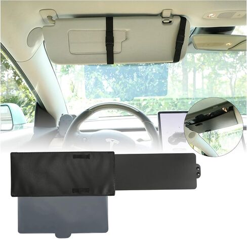 SUNPIE Car Visor Extender Sun Blocker Visor Extension لواقي السيارة مع الأشعة فوق البنفسجية 400 عدسة بولي كربونات مضادة للوهج تمنع من وهج الشمس والعمى الثلجي والأشعة فوق البنفسجية متوافقة مع معظم سيارات الدفع الرباعي في السيارة in Kuwait