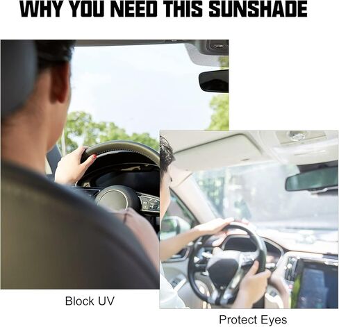 SUNPIE Car Visor Extender Sun Blocker Visor Extension لواقي السيارة مع الأشعة فوق البنفسجية 400 عدسة بولي كربونات مضادة للوهج تمنع من وهج الشمس والعمى الثلجي والأشعة فوق البنفسجية متوافقة مع معظم سيارات الدفع الرباعي في السيارة in Kuwait
