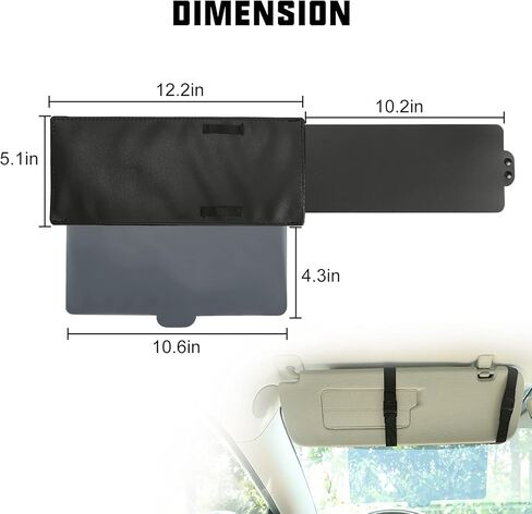 SUNPIE Car Visor Extender Sun Blocker Visor Extension لواقي السيارة مع الأشعة فوق البنفسجية 400 عدسة بولي كربونات مضادة للوهج تمنع من وهج الشمس والعمى الثلجي والأشعة فوق البنفسجية متوافقة مع معظم سيارات الدفع الرباعي في السيارة in Kuwait