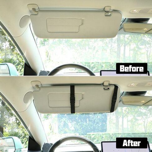 SUNPIE Car Visor Extender Sun Blocker Visor Extension لواقي السيارة مع الأشعة فوق البنفسجية 400 عدسة بولي كربونات مضادة للوهج تمنع من وهج الشمس والعمى الثلجي والأشعة فوق البنفسجية متوافقة مع معظم سيارات الدفع الرباعي في السيارة in Kuwait