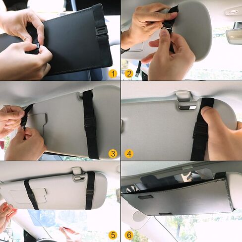 SUNPIE Car Visor Extender Sun Blocker Visor Extension لواقي السيارة مع الأشعة فوق البنفسجية 400 عدسة بولي كربونات مضادة للوهج تمنع من وهج الشمس والعمى الثلجي والأشعة فوق البنفسجية متوافقة مع معظم سيارات الدفع الرباعي في السيارة in Kuwait