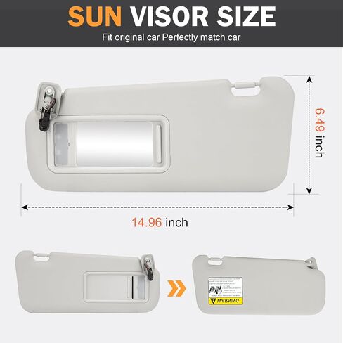 حاجب الشمس للسيارة من جانب السائق مع أضواء متوافق مع 2010 2011 2012 2013 Mazda 3 Gray Sun Visor # BBM269320C75 in Saudi Arabia
