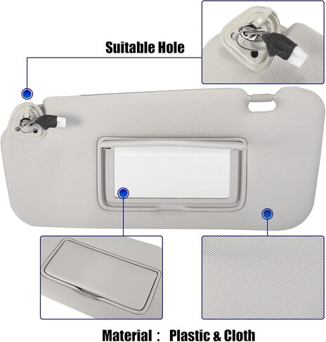 X AUTOHAUX Front Left Side Car Sun Visor with Light for Nissan Murano 2009 2010 2011 2012 2013 2014 96401-1AA1B in Saudi Arabia