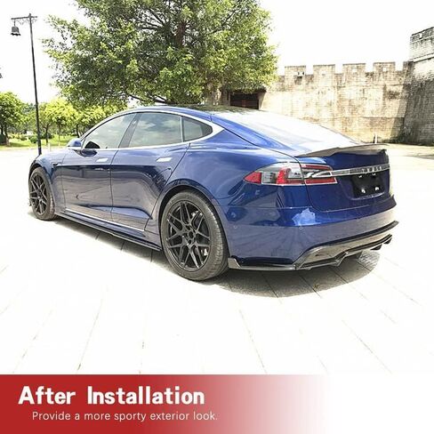 جناح خلفي لصندوق السيارة لسيارة Tesla Model S 2014-2022 جناح ذيل أسود لامع وغطاء صندوق خلفي متوافق مع منفذ المصنع (أسود لامع FRP) in Saudi Arabia