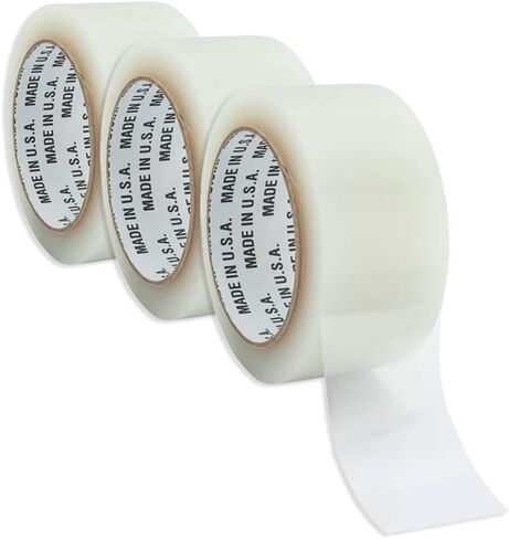 شريط تغليف لاصق شفاف عالي التحمل من Presto Tape - 1 بوصة × 60 ياردة، عبوة من 72 لفة - شريط ربط قوي لتوفير أقصى درجات الأمان. مثالية للتجميع والتجميع والتوحيد. in Kuwait