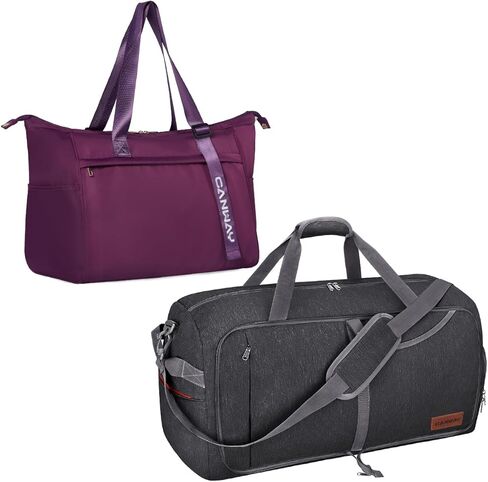 CANWAY Duffle Bag for Men Women Travel, Large Capacity Overnight Tote Bag Weekender Duffel Bag with Luggage Sleeve for Travel/Hospital/Gym in Kuwait