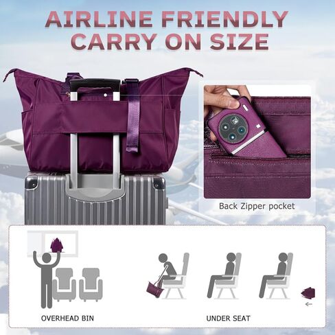 CANWAY Duffle Bag for Men Women Travel, Large Capacity Overnight Tote Bag Weekender Duffel Bag with Luggage Sleeve for Travel/Hospital/Gym in Kuwait