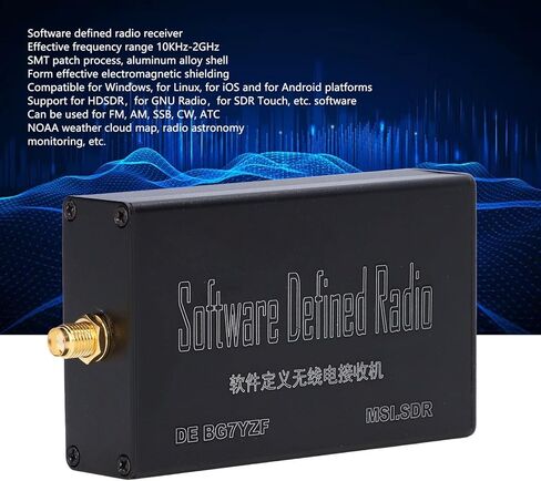 جهاز استقبال SDR راديو محدد بالبرمجيات Rsp1 من سبائك الألومنيوم متوافق مع نظام التشغيل Windows Linux Android 10 كيلو هرتز - 2 جيجا هرتز لراديو FM AM SSB CW أسود in Saudi Arabia