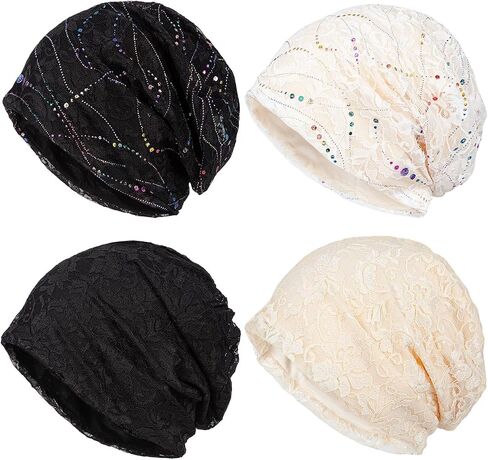 Cotton Slouchy Beanie Hats Women Chemo Sleeping Headwear Cancer Cap Workout Cap in Saudi Arabia