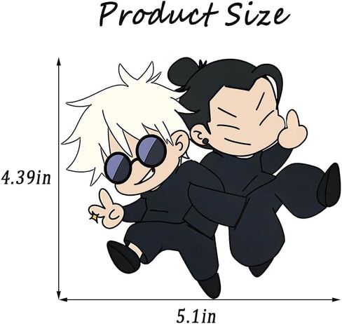 5.1 "Gojo و Geto ملصق أنيمي سيارة الشارات كول الكتابة على الجدران غطاء صندوق السيارة الدراجة جدار النوافذ مرآة الأمتعة الفينيل اكسسوارات السيارات in Kuwait