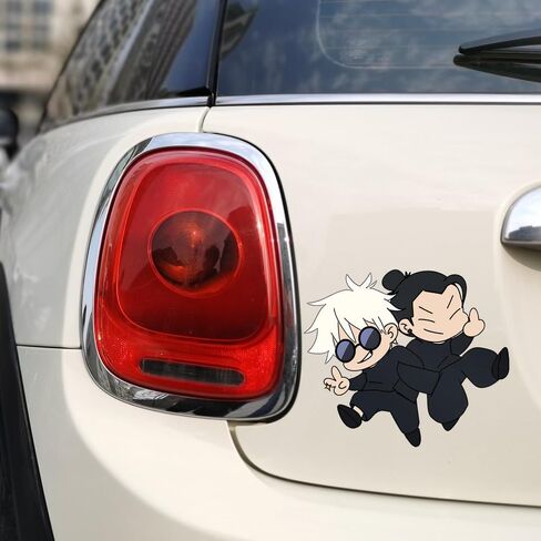 5.1 "Gojo و Geto ملصق أنيمي سيارة الشارات كول الكتابة على الجدران غطاء صندوق السيارة الدراجة جدار النوافذ مرآة الأمتعة الفينيل اكسسوارات السيارات in Kuwait