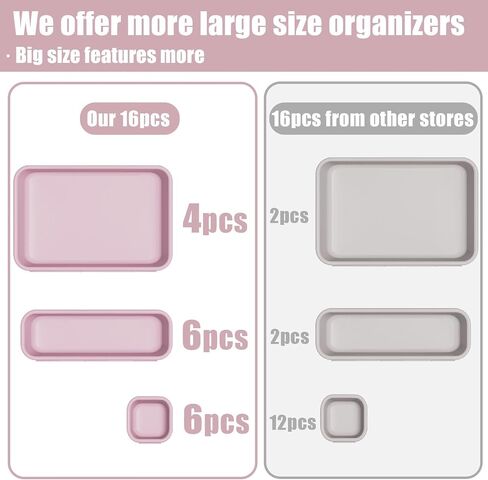 Famhap 9 PCS Plastic Drawer Organizer Set, Desk Drawer Divider Organizer Trays, Vanity Storage Bins for Makeup, Jewelry, Utensils, Gadgets for Kitchen, Bedroom, Bathroom and Office (Dark Green) in Saudi Arabia