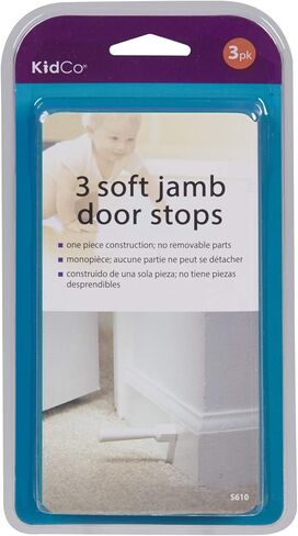 KidCo S610 Soft Jamb Door Stop, White, 3 Count, Plastic Durable Easy Installation to Protect Wall and Door in Saudi Arabia