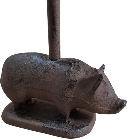 Cast Iron Pig Standing Doorstop 25" Tall Rustic Brown in Kuwait