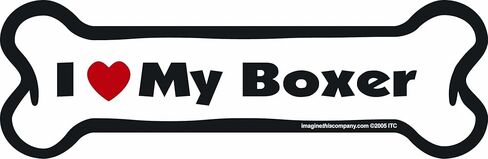 مغناطيس سيارة على شكل عظمة، I Love My Boxer، 2 بوصة × 7 بوصة in Saudi Arabia