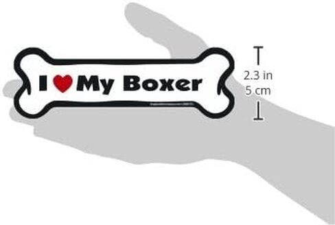 مغناطيس سيارة على شكل عظمة، I Love My Boxer، 2 بوصة × 7 بوصة in Saudi Arabia
