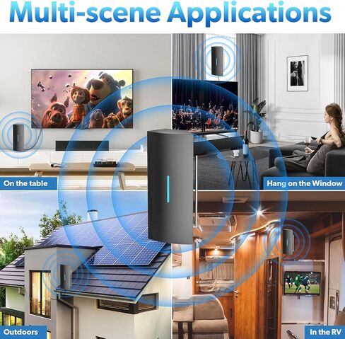 945 Miles Range TV Antenna for Smart TV Indoor, Digital Antenna for TV, TV Antenna Indoor/Outdoor with Adjustable Amplifier Signals Booster, Support 8K 4K 1080P for All TVs in Kuwait