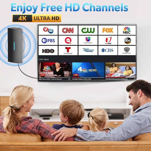 945 Miles Range TV Antenna for Smart TV Indoor, Digital Antenna for TV, TV Antenna Indoor/Outdoor with Adjustable Amplifier Signals Booster, Support 8K 4K 1080P for All TVs in Kuwait