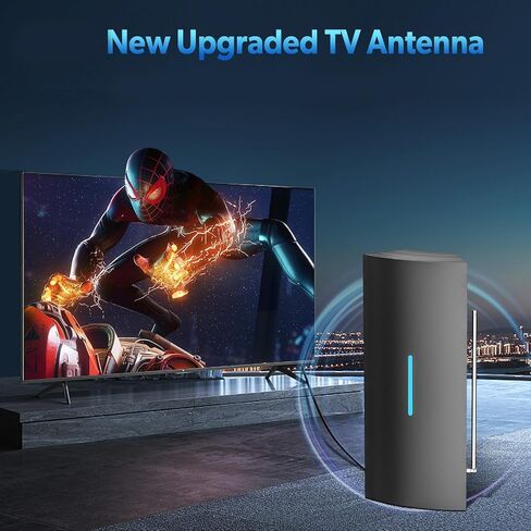 945 Miles Range TV Antenna for Smart TV Indoor, Digital Antenna for TV, TV Antenna Indoor/Outdoor with Adjustable Amplifier Signals Booster, Support 8K 4K 1080P for All TVs in Kuwait