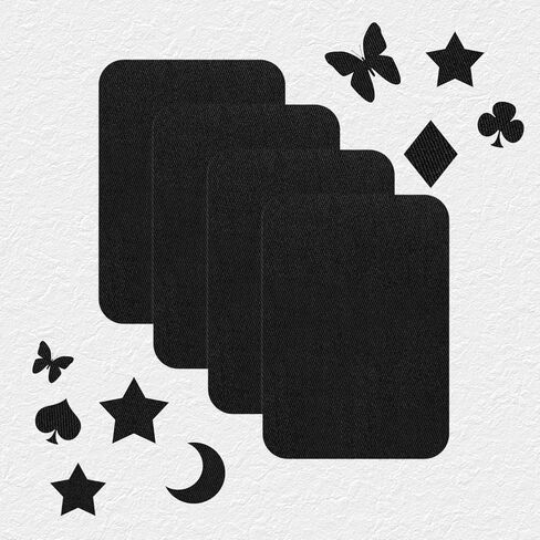 12 Pcs Iron-on Patches Premium Quality Fabric Iron-on Patches Denim Jean Patches Iron On Inside Fabric Patches for Clothes Cotton Black Repair Decorating Kit(4.9x3.7inch Black) in Saudi Arabia
