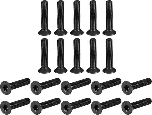 uxcell M4-0.7x12mm Flat Head Torx Anti Theft Machine Screws, 20Pcs 10.9 Grade Alloy Steel, Torx Drive, Countersunk Head, Full Thread, Black Oxide Finish in Saudi Arabia