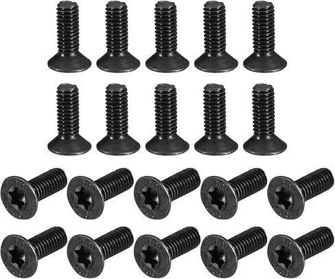 uxcell M4-0.7x12mm Flat Head Torx Anti Theft Machine Screws, 20Pcs 10.9 Grade Alloy Steel, Torx Drive, Countersunk Head, Full Thread, Black Oxide Finish in Saudi Arabia