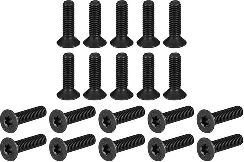 uxcell M4-0.7x12mm Flat Head Torx Anti Theft Machine Screws, 20Pcs 10.9 Grade Alloy Steel, Torx Drive, Countersunk Head, Full Thread, Black Oxide Finish in Saudi Arabia