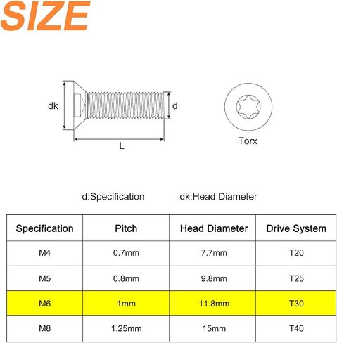 uxcell M4-0.7x12mm Flat Head Torx Anti Theft Machine Screws, 20Pcs 10.9 Grade Alloy Steel, Torx Drive, Countersunk Head, Full Thread, Black Oxide Finish in Saudi Arabia