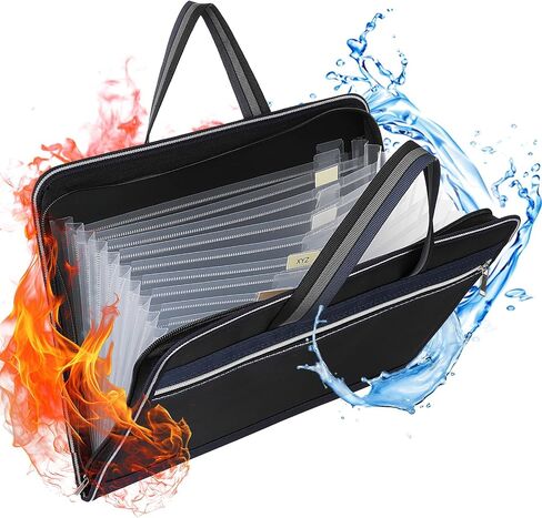 Accordion File Organizer with Handle, Portable File Folder A4 Letter Size Important Document Organizer Black Paper Organizer Folder School Office Supplies for Classroom Office Travel in Saudi Arabia