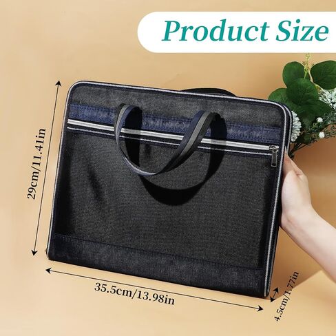 Accordion File Organizer with Handle, Portable File Folder A4 Letter Size Important Document Organizer Black Paper Organizer Folder School Office Supplies for Classroom Office Travel in Saudi Arabia