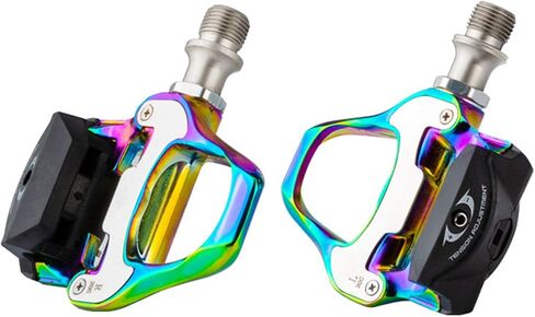 Bike Pedals Road Bike Pedals Ultralight Pedals Compatible with Shimano SPD-SL + Cleat Set + Cleat Covers, 3 in 1 in Saudi Arabia