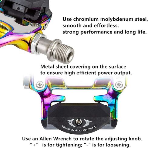 Bike Pedals Road Bike Pedals Ultralight Pedals Compatible with Shimano SPD-SL + Cleat Set + Cleat Covers, 3 in 1 in Saudi Arabia