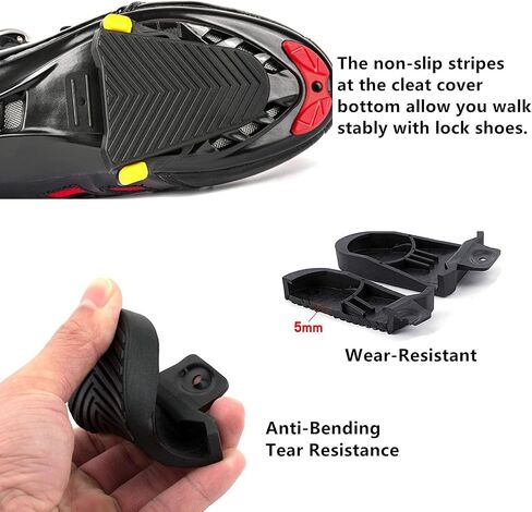 Bike Pedals Road Bike Pedals Ultralight Pedals Compatible with Shimano SPD-SL + Cleat Set + Cleat Covers, 3 in 1 in Saudi Arabia