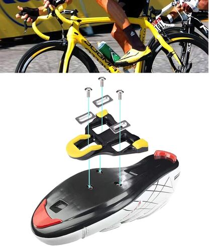 Bike Pedals Road Bike Pedals Ultralight Pedals Compatible with Shimano SPD-SL + Cleat Set + Cleat Covers, 3 in 1 in Saudi Arabia