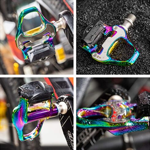 Bike Pedals Road Bike Pedals Ultralight Pedals Compatible with Shimano SPD-SL + Cleat Set + Cleat Covers, 3 in 1 in Saudi Arabia