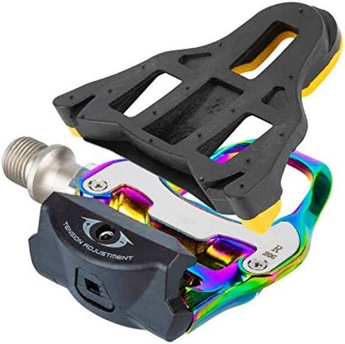 Bike Pedals Road Bike Pedals Ultralight Pedals Compatible with Shimano SPD-SL + Cleat Set + Cleat Covers, 3 in 1 in Saudi Arabia